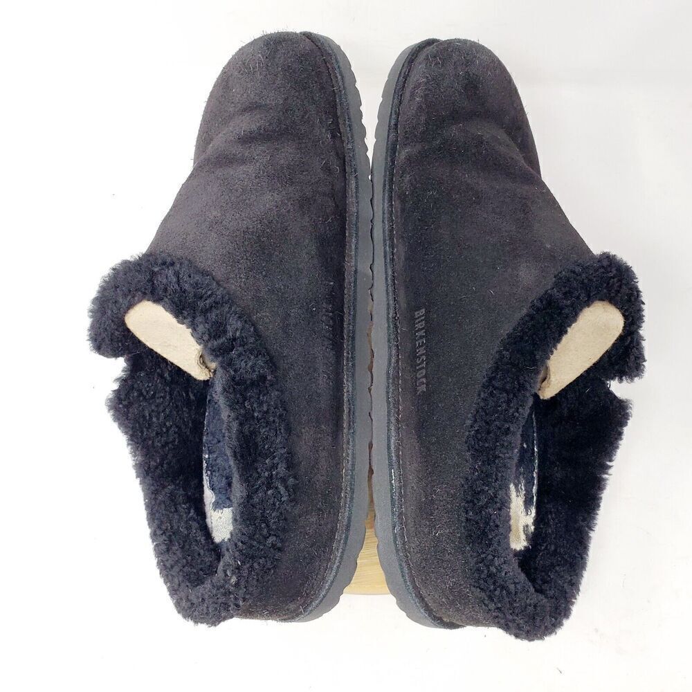 Birkenstock Zermatt Shearling Clogs 44 Mens 11 Black Suede Slip On Lined Shoes - Picture 9 of 15